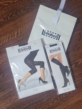 Wolford Velvet CAPRI and Cotton Knee Highs NEW